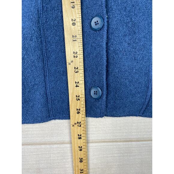 Cabelas Jacket Womens L Blue Embroidered Button Up Long Sleeve Wool Cotton Blend - Picture 6 of 12